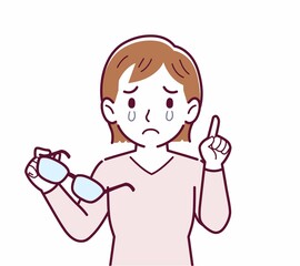 メガネを取った人