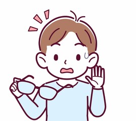 メガネを取った人