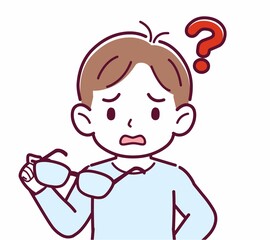 メガネを取った人