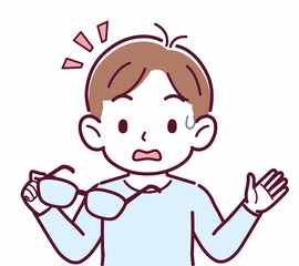 メガネを取った人