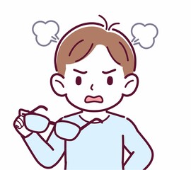 メガネを取った人