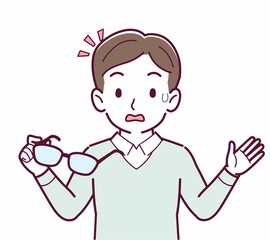 メガネを取った人