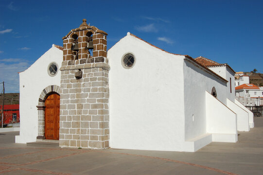 Kirche 'Parroquia de Nuestra Se&ntilde;ora de la Candelaria' aus dem 16. Jahrhundert in der alten Hauptstadt Chipude, La Gomera, Kanarische Inseln, Spanien