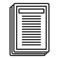 Attestation papers icon, outline style