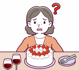 ケーキでお祝いする人