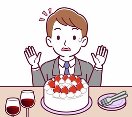 ケーキでお祝いする人