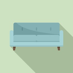 Soft sofa icon, flat style