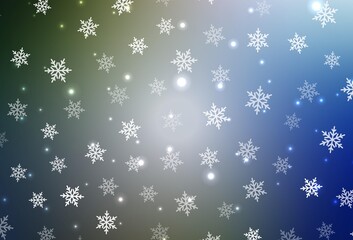 Dark Blue, Green vector backdrop in holiday style.