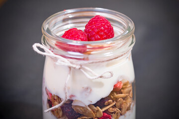 yogurt with raspberries