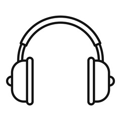 Music headphones icon, outline style