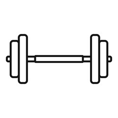 Gym barbell icon, outline style