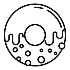 Sweet donut icon, outline style