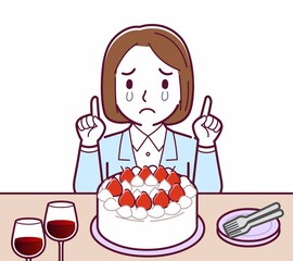ケーキでお祝いする人
