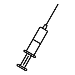 Syringe injection icon, outline style