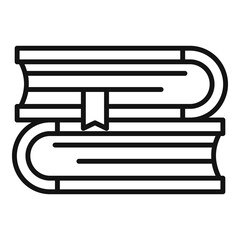 Books stack icon, outline style