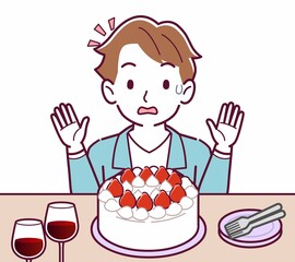 ケーキでお祝いする人