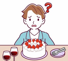 ケーキでお祝いする人