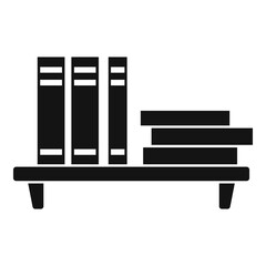 Book shelf icon, simple style