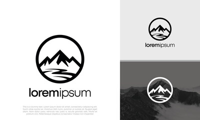 Simple modern mountain adventure logo design