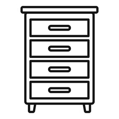 Wood drawer icon, outline style
