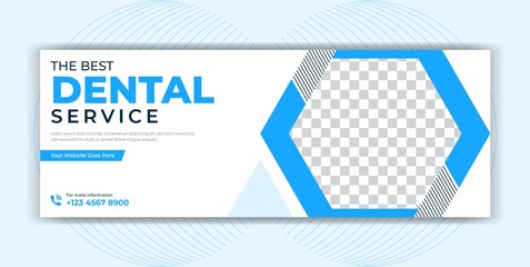 Dental Medical Service Social Media Post Facebook Cover Page Timeline Web Banner Template