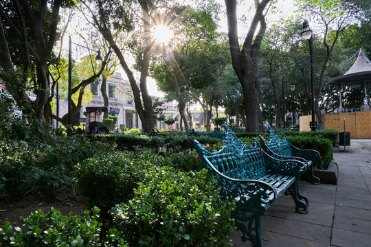 Atardecer en el Z&oacute;calo de Tlalpan