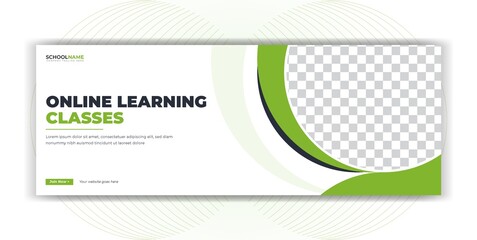 Online Learning Class Social Media Post Facebook Cover Page Timeline Web Banner Template