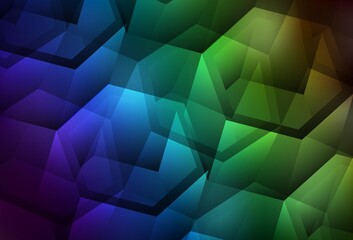 Obraz premium Dark Blue, Green vector layout with hexagonal shapes.