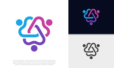 Global Community Logo Icon Elements Template. Community human Logo template vector. Community health care. Abstract Community logo. Human Resources Consulting Company.