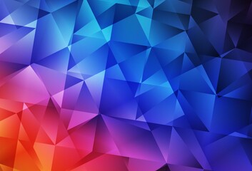 Light Blue, Red vector gradient triangles pattern.