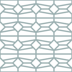 Simple light grey octagon and diamond shapes outline repeating pattern on a white background, geometric vector illustration