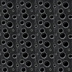 Abstract background pattern drawn with a combination of curved lines and circles. Zentangle art. Pencil drawing. Manual graphics.