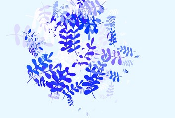 Light Blue, Green vector elegant template with leaves.