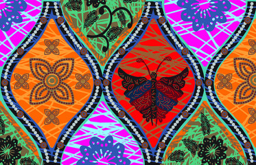 Batik motifs, typical of Indonesian Javanese with various development patterns, both color variations and elements, are exclusive. vector EPS 10