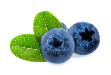 Blueberries isolated on white background