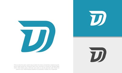 Initial D logo design. Initial Letter Logo.