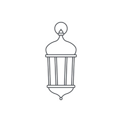 Lantern icon line style isolated on white background. Vector illustration