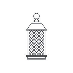 Fototapeta na wymiar Lantern icon line style isolated on white background. Vector illustration