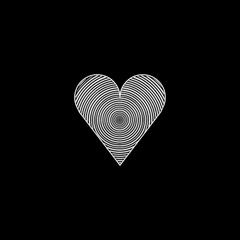 heart on black background