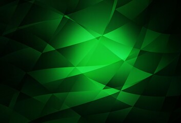 Obraz premium Dark Green vector polygonal template.