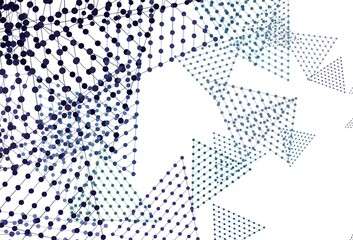 Fototapeta premium Light Pink, Blue vector texture with triangular style with circles.