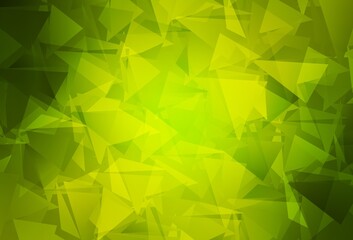 Light Green, Yellow vector polygonal background.
