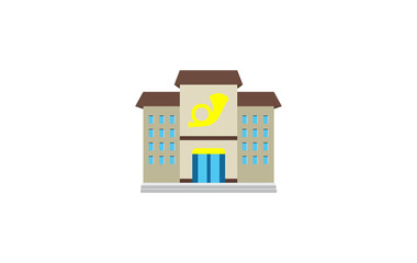 Japanese Post Office vector flat icon. Isolated Post Office Building emoji illustration