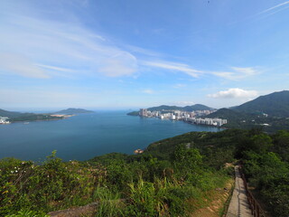 Obraz premium Devil's Peak, scenic hiking trail in Hong Kong.