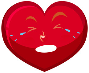 Heart cartoon character with facial expression