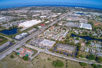 Aerial view of Boyton, small city in Southern Florida