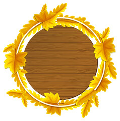 Round autumn leaves frame template