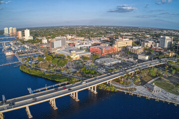 Fototapeta na wymiar Aerial View of Downtown Fort Meyers, Florida