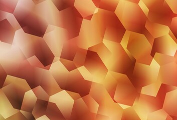 Light Orange vector background with set of hexagons.