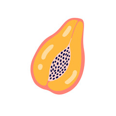 Abstract fruit papaya. Bright colour in vector illustration.